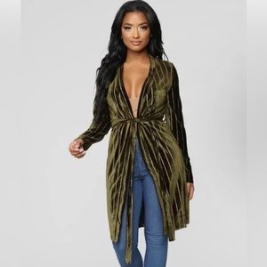 Olive Green Fashionnova Duster